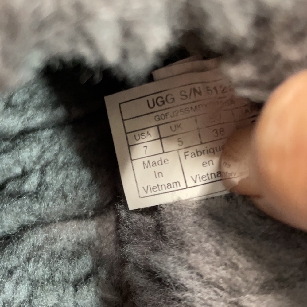 UGG Gray Coquette Suede Sheepskin Sherpa Lining Slippers Mules size 7 - Picture 8 of 12